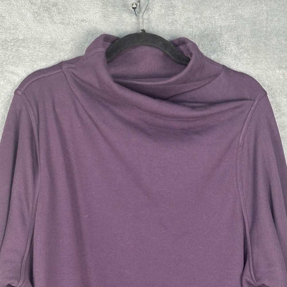 Athleta Cozy Karma Twist Neck Sweatshirt Womens 2X Purple Comfort Travel Stretch - Picture 2 of 15